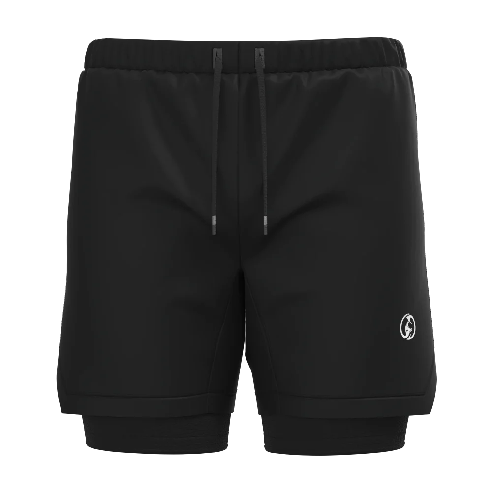 KOMBAT 2-LAYER RUNNING SHORT BLACK