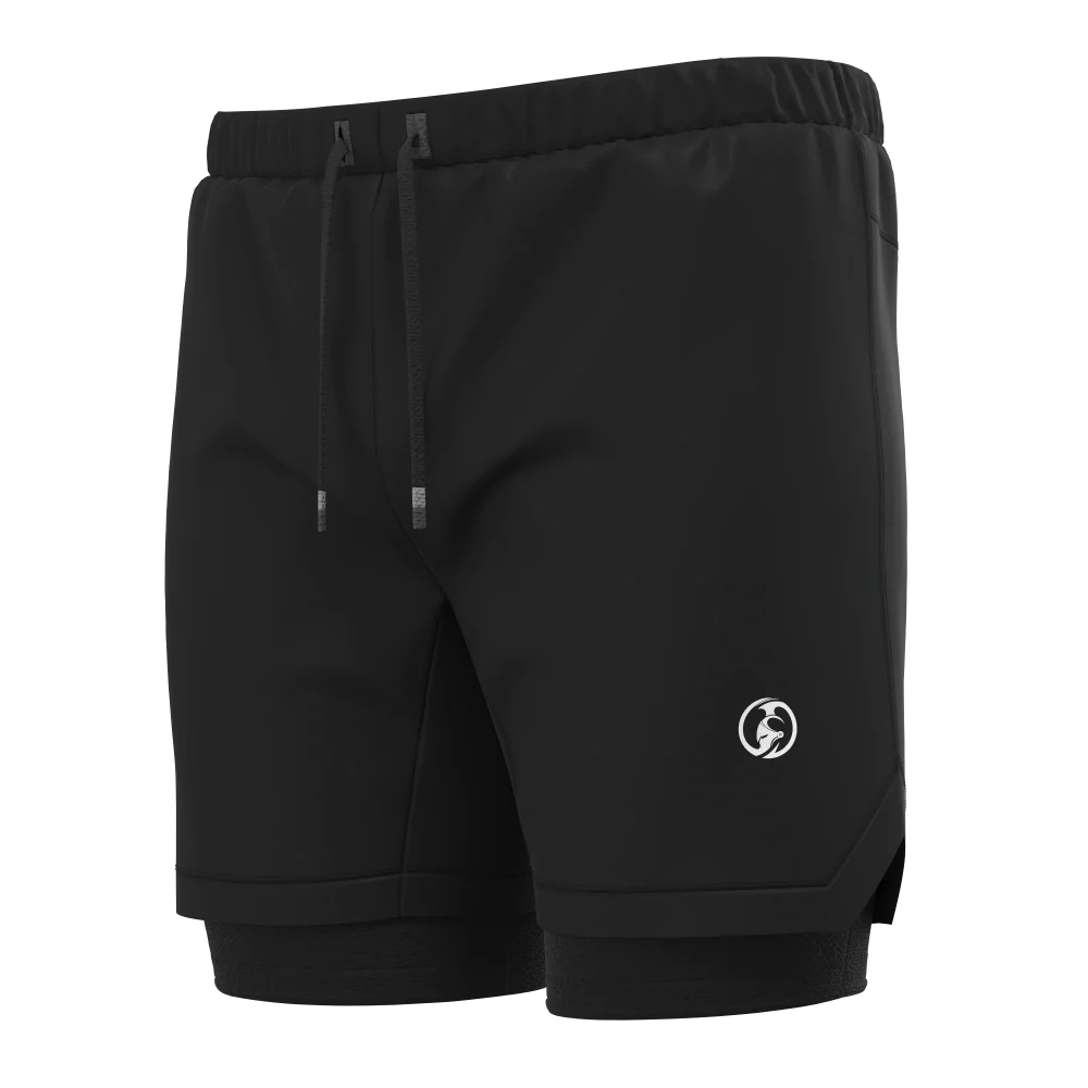 KOMBAT 2-LAYER RUNNING SHORT BLACK