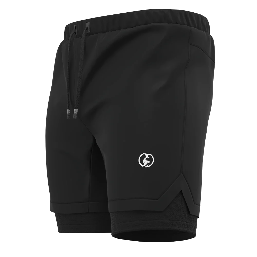 KOMBAT 2-LAYER RUNNING SHORT BLACK