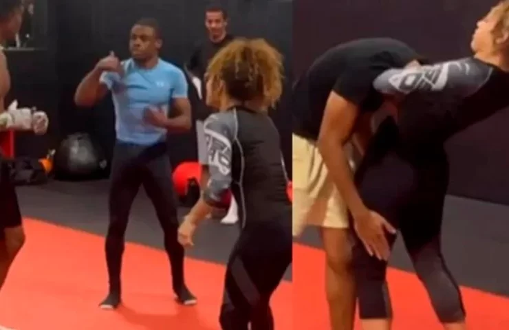 A Female BJJ Player Submits All Sturdy Guys At Boxing Fighter Gym